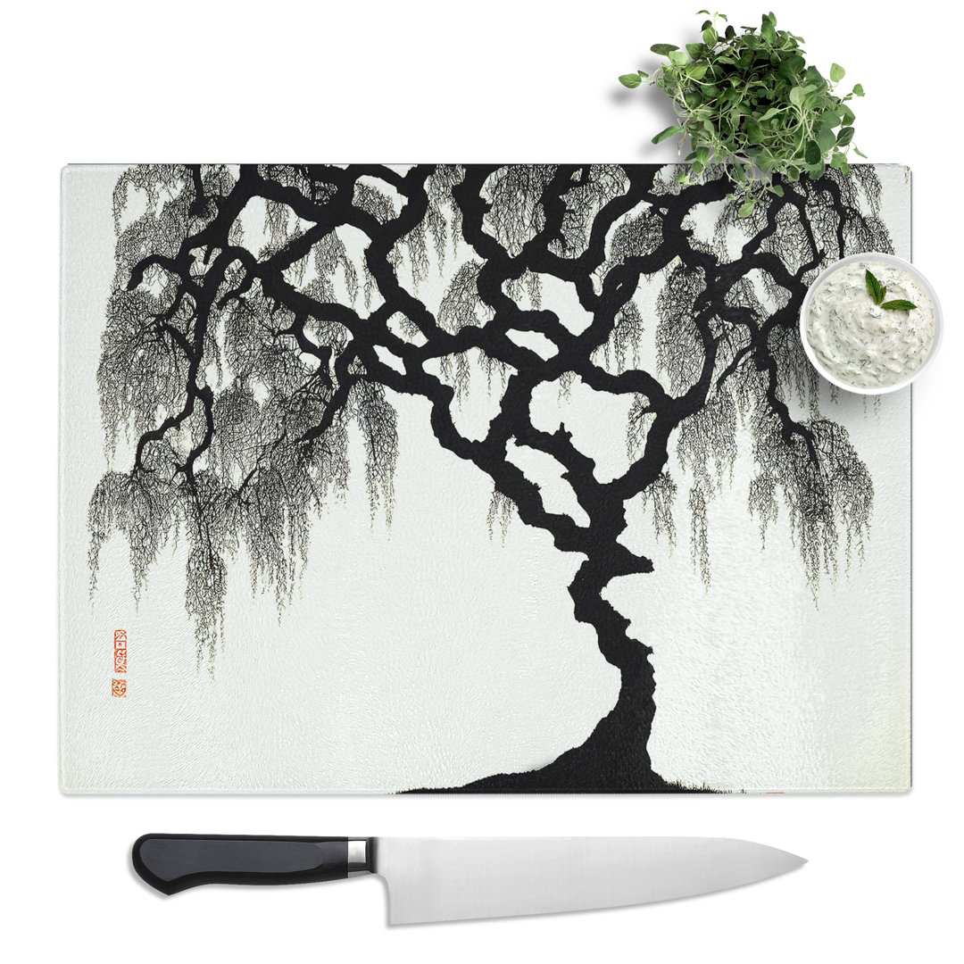 Resplendent Weeping Willow Tree  Glass Chopping Board