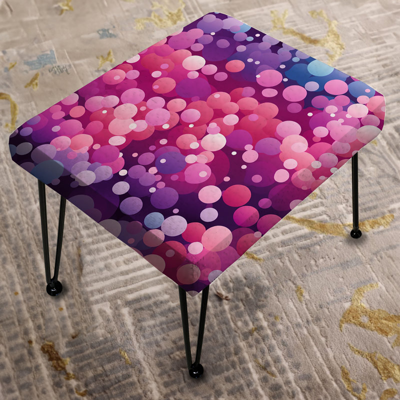 Poupart Gradient Purple Dot Illusion - Polka Dots Rectangle Ottoman
