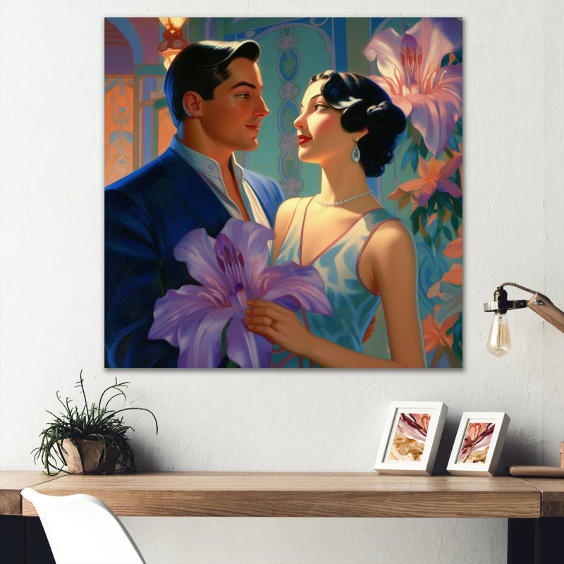 «Beautiful Couple mexicain amoureux III», reproduction d'art sur toile romantique, H 30 po x l 30 po x P 1 po, Toile tendue
