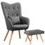 Hraztan Velvet Armchair with Footstool-343012957