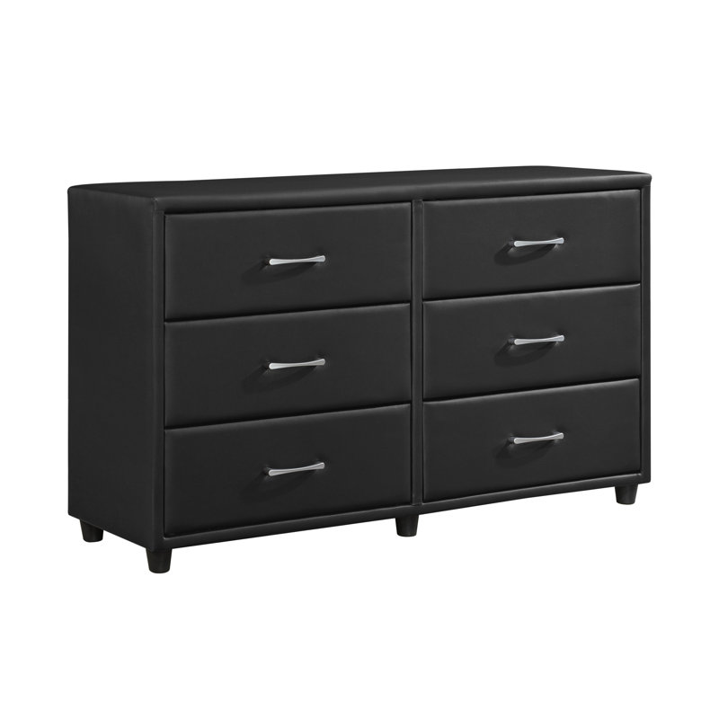 Commode 6 tiroirs Copeland, Noir, noir, noir, noir