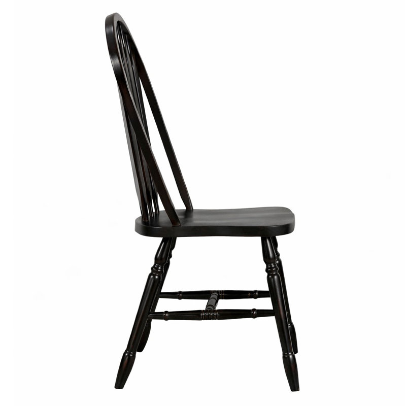 Azizi 18'' H Solid Wood Side Chair, Antique Black