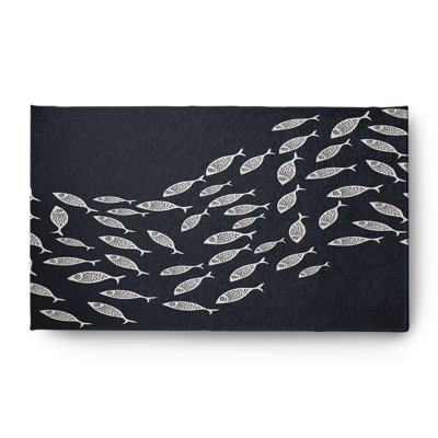 Tapis bleu marine Flatweave