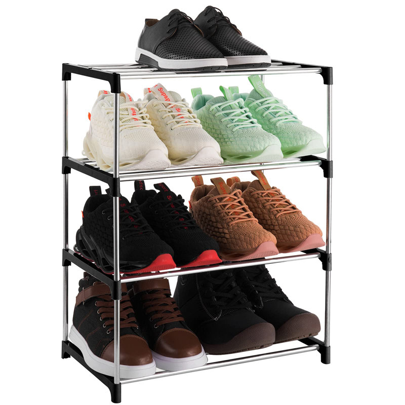 8 Pair Shoe Rack, Black