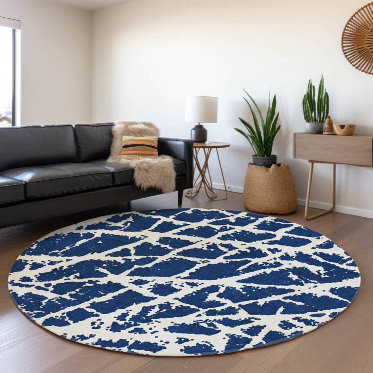 Premium Machine Washable Cerrito AMF501 Navy Rug