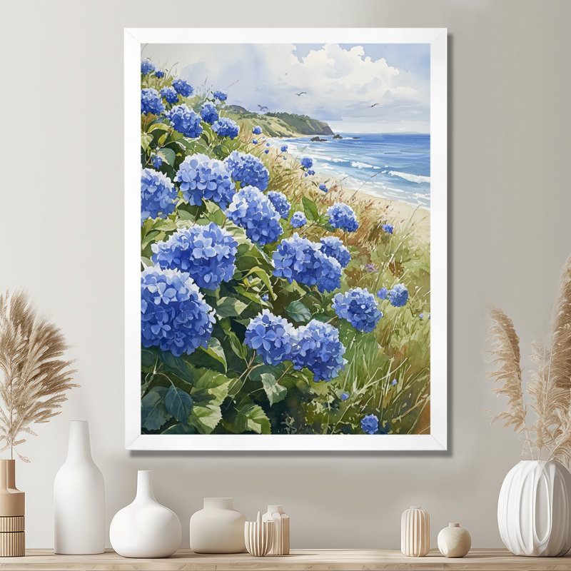 Ayaah - Floral Wall Art Prints, H 32 po x l 24 po, Reproduction encadrée d'une seule photo, Blanc