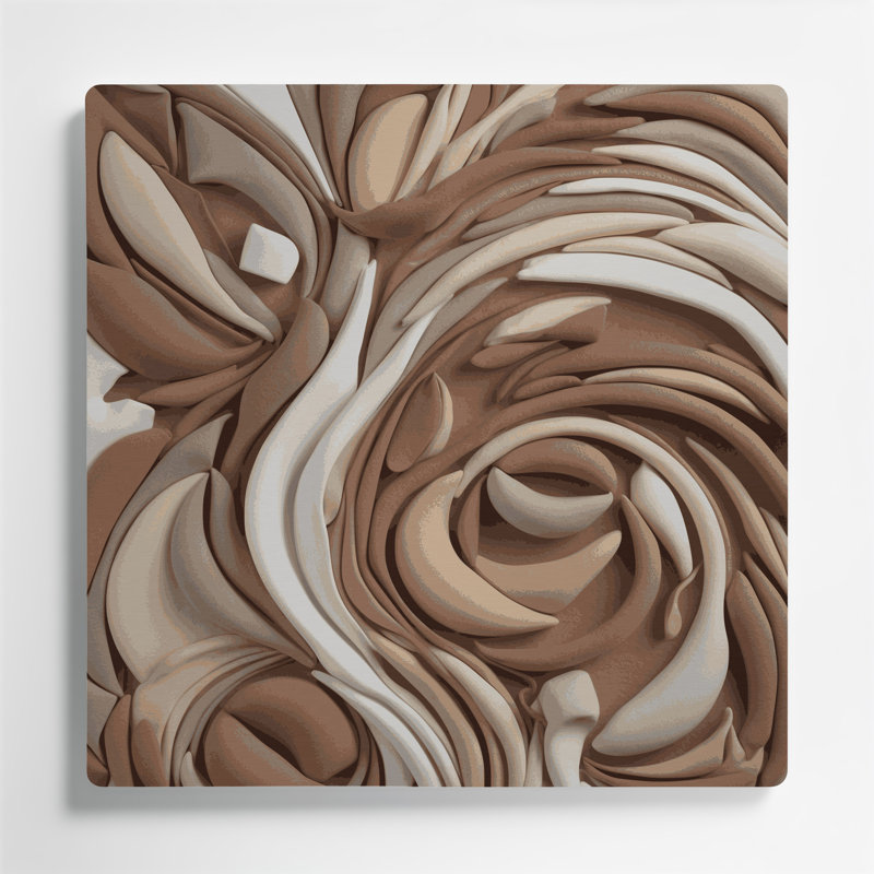 «Abstract Shapes», art mural en métal brun 9, H 12 po x l 12 po