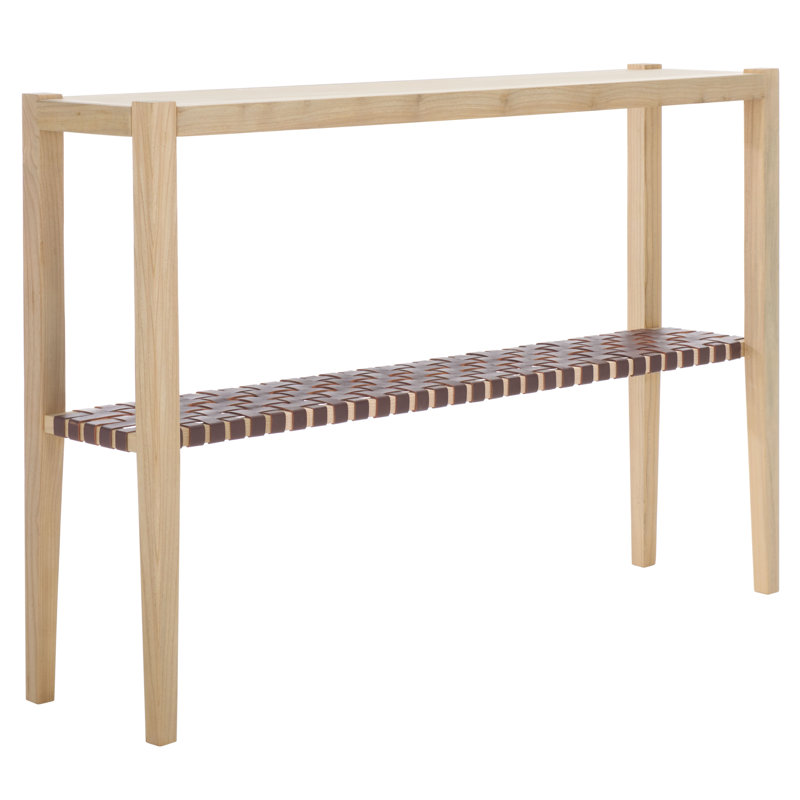Javoronkov Bar Height Console Table, Natural, Cognac