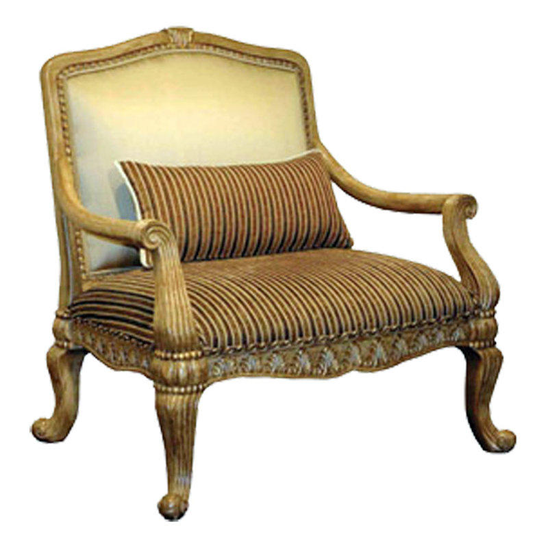 Fauteuil Attia, Brun / polyester doré, Or