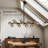 Linear Lights Chandelier, Modern Sputnik Ceiling Fixture with Adjustable Height & Dimmable Glass Shades for Dining Room, Office, Mid-Century Design-978657879-1001664830