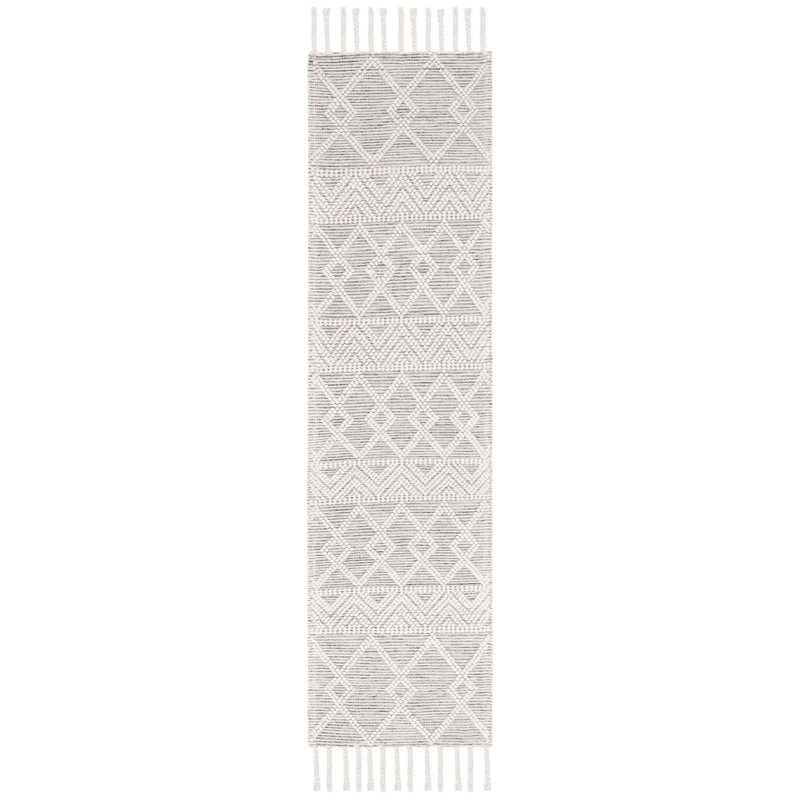 Tapis Natura 347 en blanc / gris Nat347A, Tapis de couloir 2 pi 3 po x 8 pi
