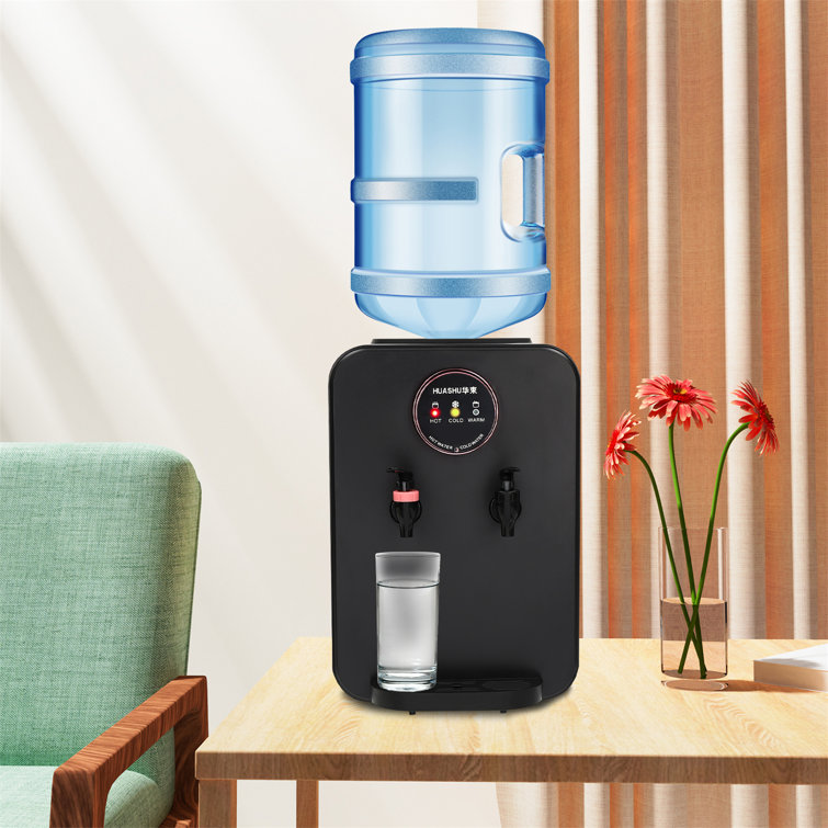 YINXIER Countertop Top Loading Electric Water Cooler with Hot and Cold Temperature options Color: Black W2399