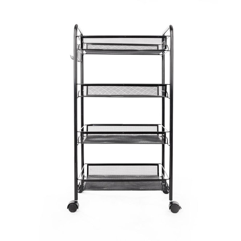 Utility Cart with Wheels, 33.46" H x 10.24" W x 17.32" D, Black