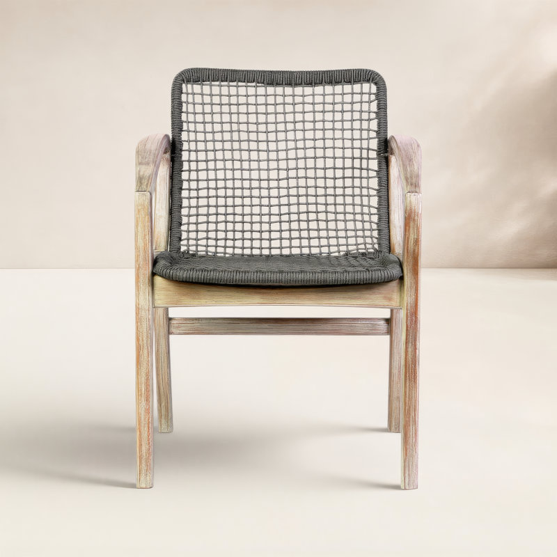 Chaise de patio Jean Eucalyptus, Brun, Gris foncé