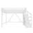 Full Loft Bed with Storage Stairs, Shelves and Built-in Wardrobe, Metal Loft Bed Frame with USB Ports and LED Lights, Noise-reduced Design, White-800233017-800233018