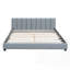 Lit plateforme tapissier grand et simple TG, lit mère et enfant en similicuir durable, conception peu encombrante