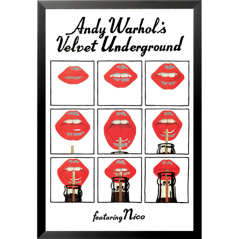 Andy Warhol's Velvet Underground mettant en vedette Nico - impression d'art graphique, Papier encadré noir