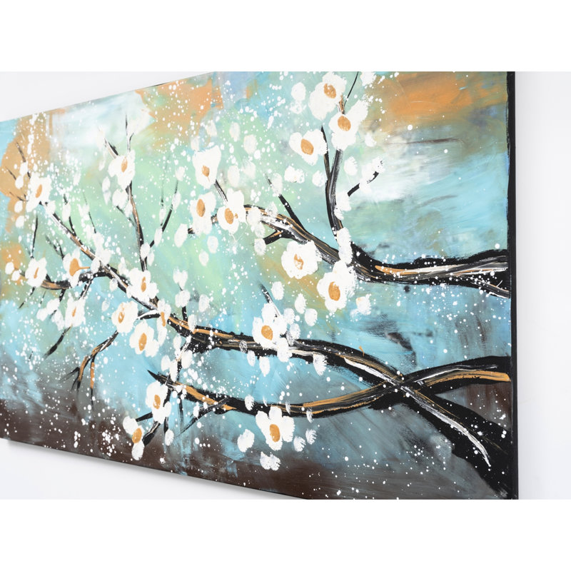 Toile surdimensionnée l 47 po x 27 po, décor captivant avec beauté printanière 47 po 27 po, paysages peints à la main pour l'élégance