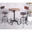 Aed Swivel Solid Wood Adjustable Height Bar Stool