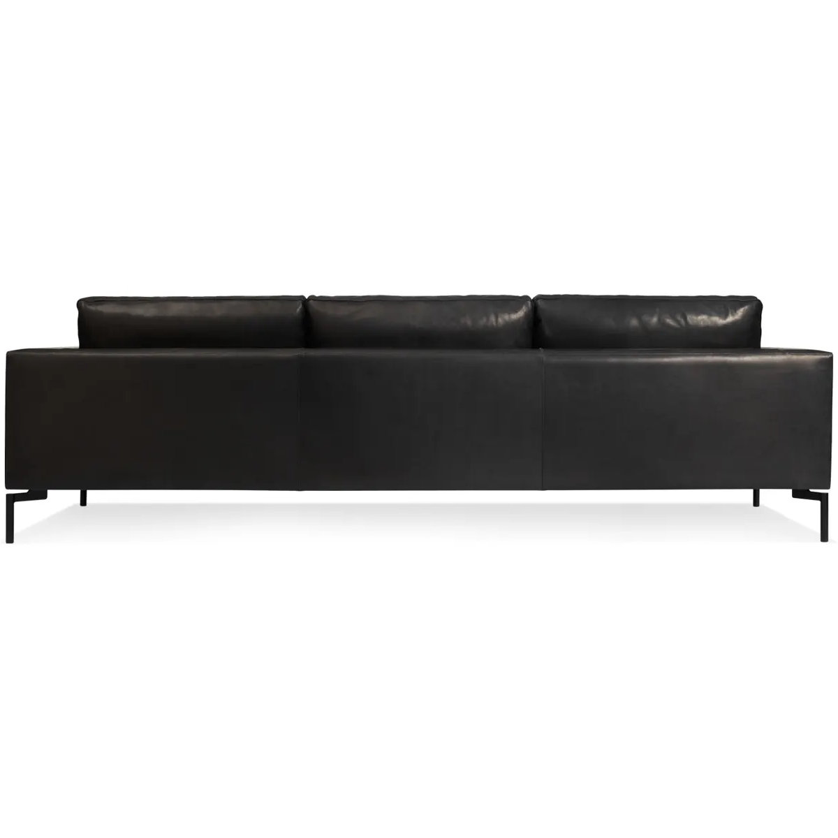 New Standard Upholstered Sofa, Granite Genuine Leather, 32" H x 104" W x 35" D