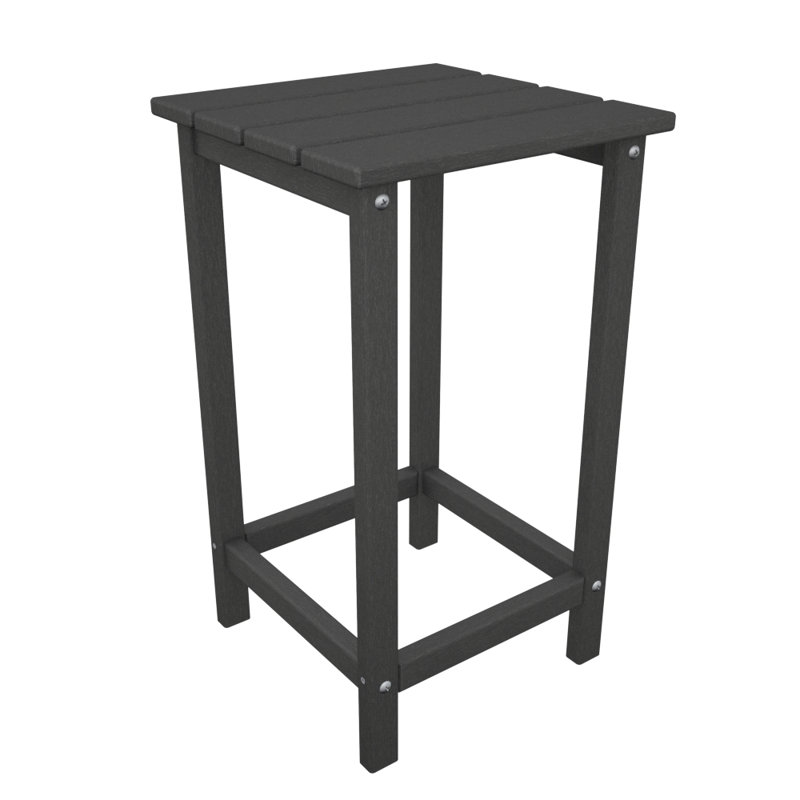 POLYWOOD Long Island 26" Counter Side Table, Slate Gray