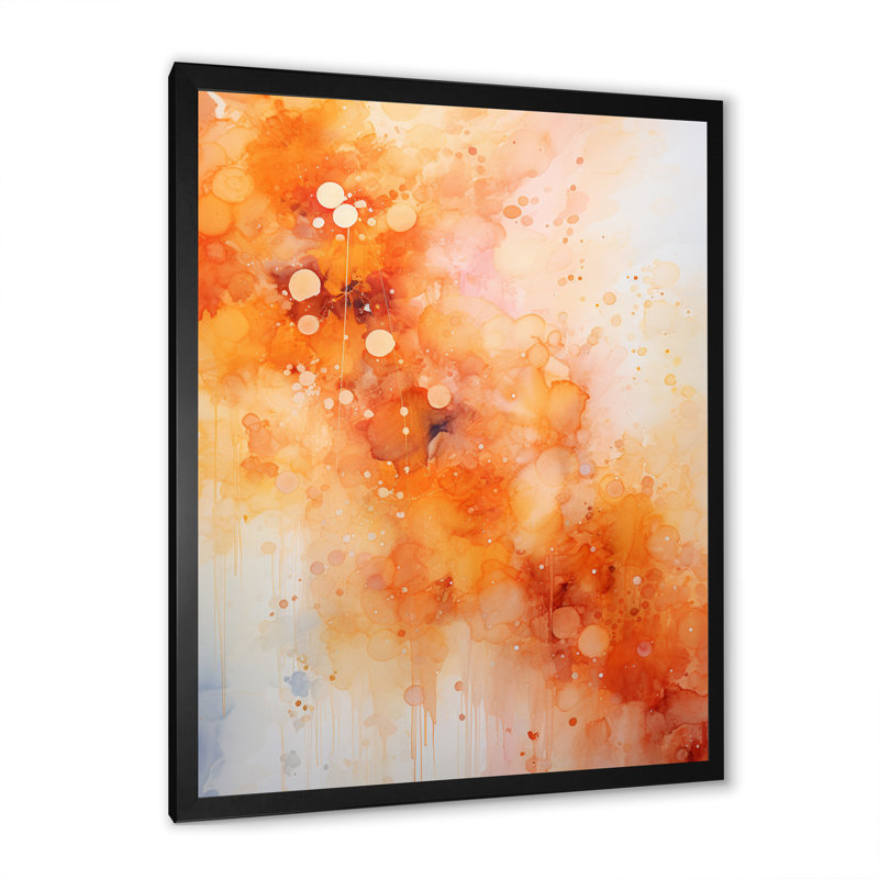 Tangerine Tango II - Paysage abstrait, impressions sur toile, H 40 po x l 30 po x P 1,5 po, Cadre photo noir