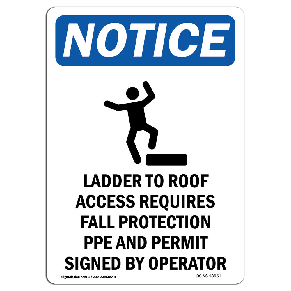 Step Ladder Access Sign SignMission Ladder To Roof Access Sign With Symbol Wayfair