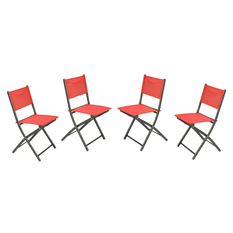 Chaise pliante Bismask, Noir / rouge