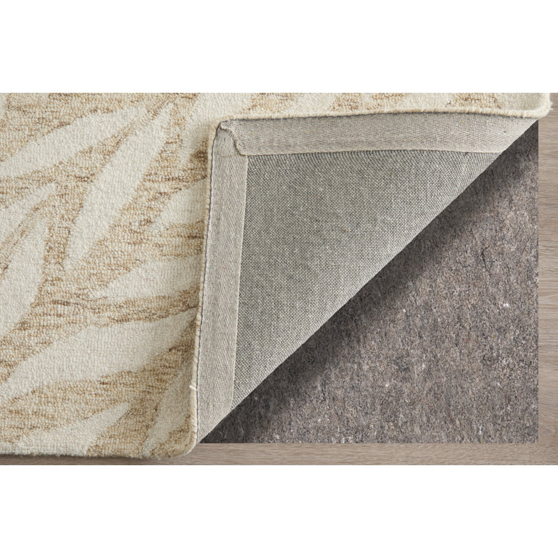 Wallace Modern Floral & Botanical Tan Area Rug, Rectangle 5' x 8'