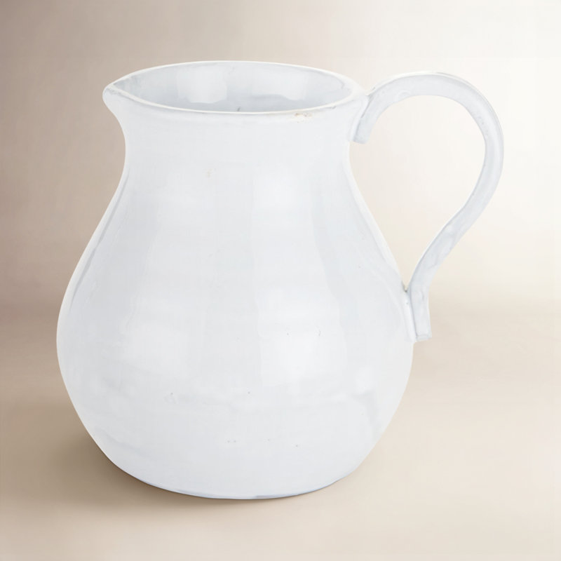 Sheldon Classic White Ceramic Curved Pitcher