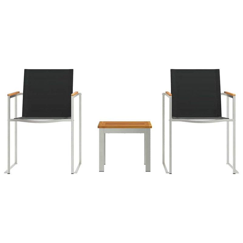 2 - Person Wood Patio Dining Set with Rectangular Table , Cushions Included