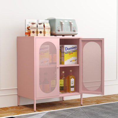 2 Door Accent Cabinet,metal Storage Cabinet With Adjustable Shelf,buffet Sideboard For Bed Room,living Room,entryway,hallway,home,hotel,office,garage,kitchen,1 Removable Shelf.