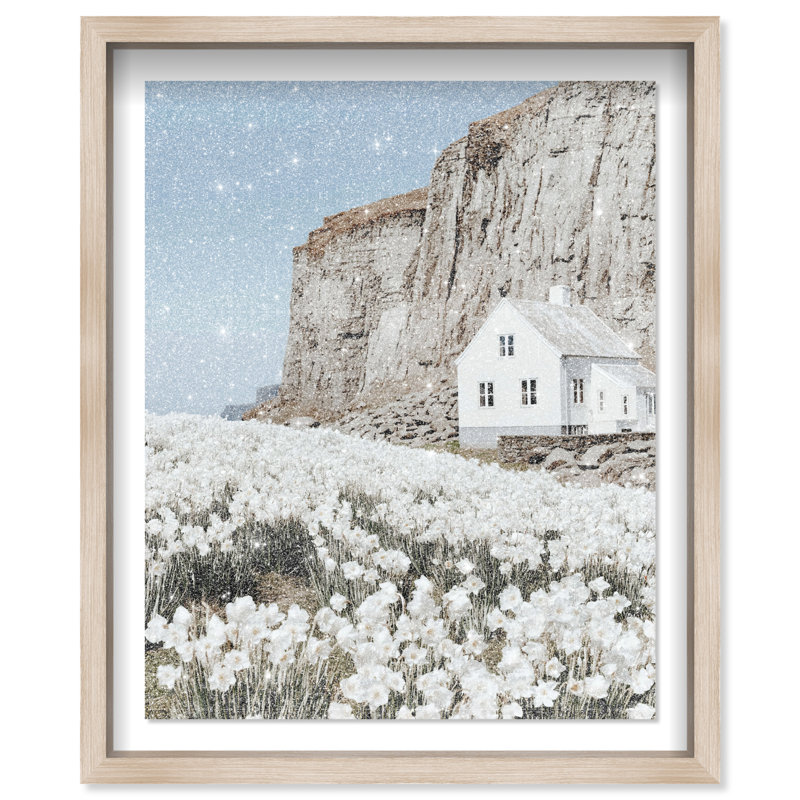 Coastal Homes II Print by Oliver Gal, Natural Oak Shadowbox, 31.5"H x 37.5"W