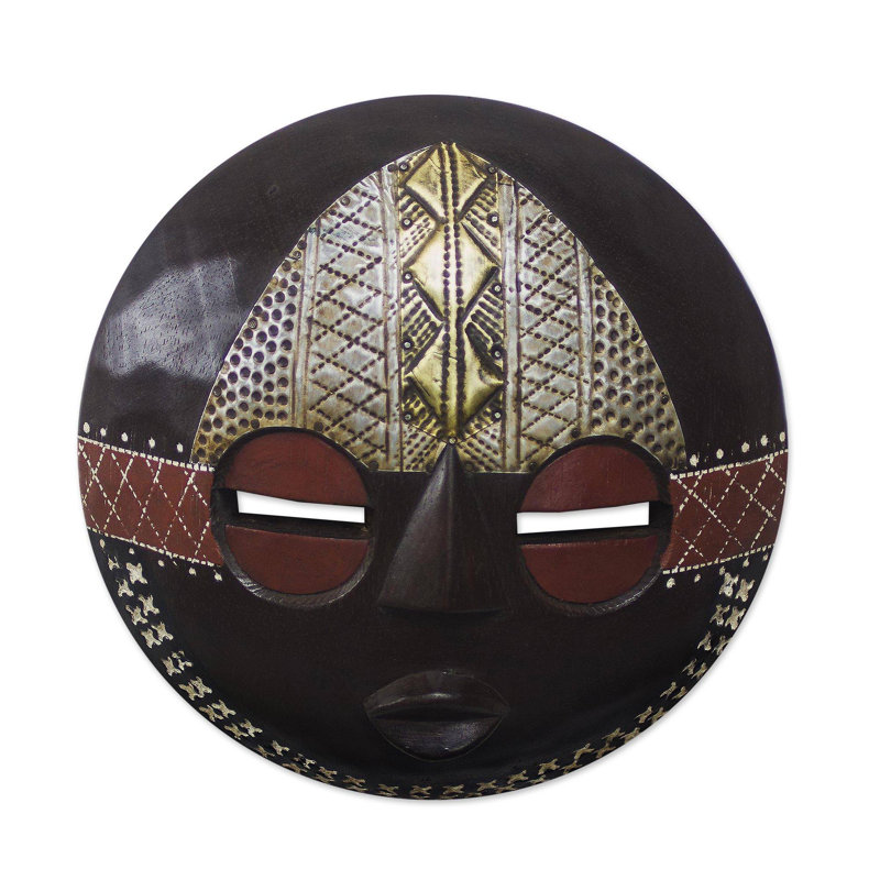 Décoration murale masque en bois africain