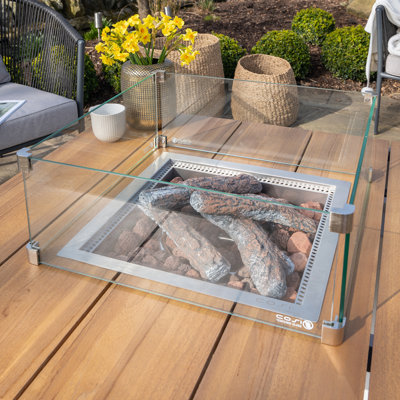 Himanshu Round Douglas Fir Wood Propane Smokeless Fire Pit Table with Hidden Fuel Tank