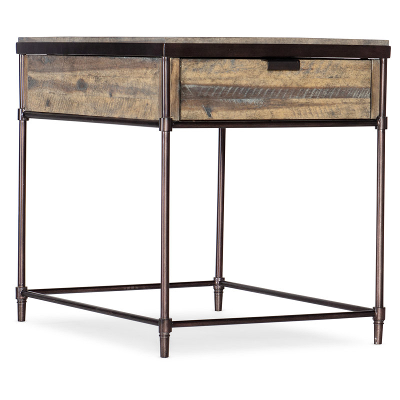 Table de bout avec rangement St. Armand, Brun pâle, Bronze