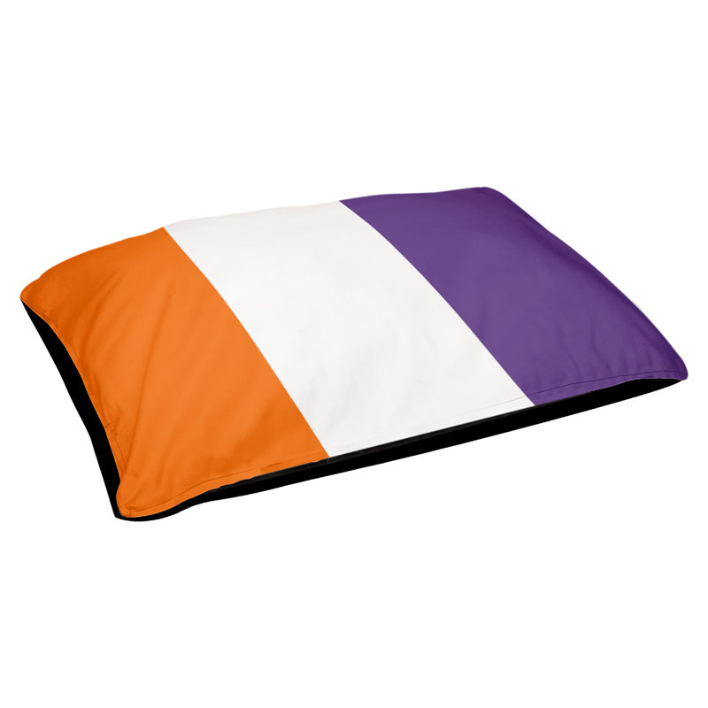 Oreiller Syracuse, Grand (l 40 po x P 30 po x H 6,5 po), Orange / blanc / mauve