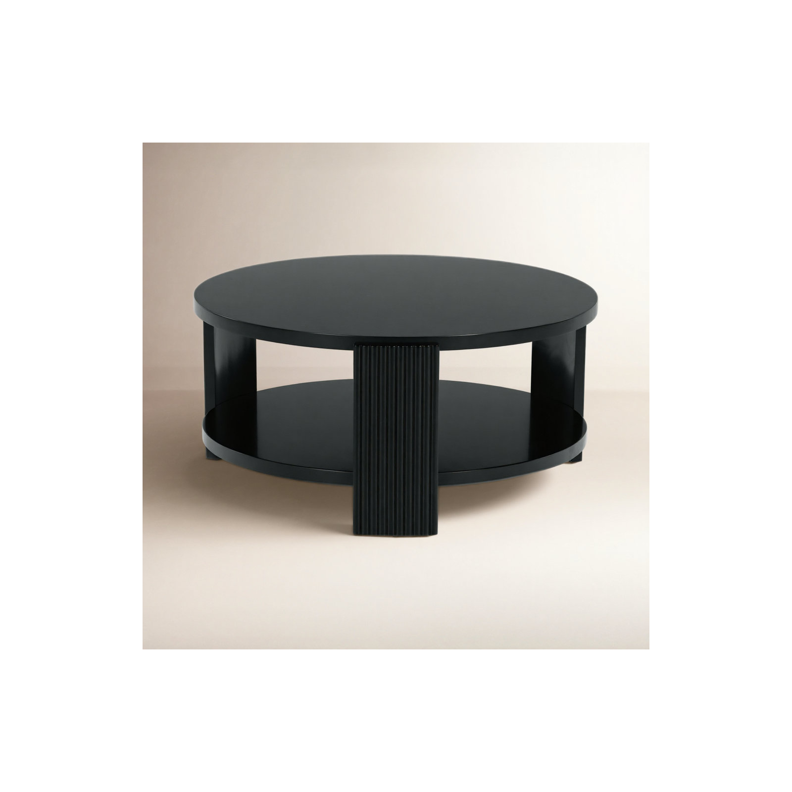 Liabella Round Wood Coffee Table, Black