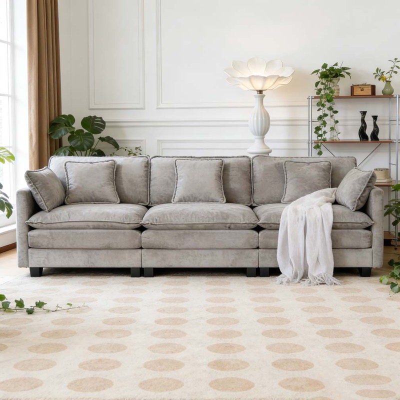 Canapé Cloud 3 places, Gris, 3, H 33,1 po x l 113,8 po x P 35 po