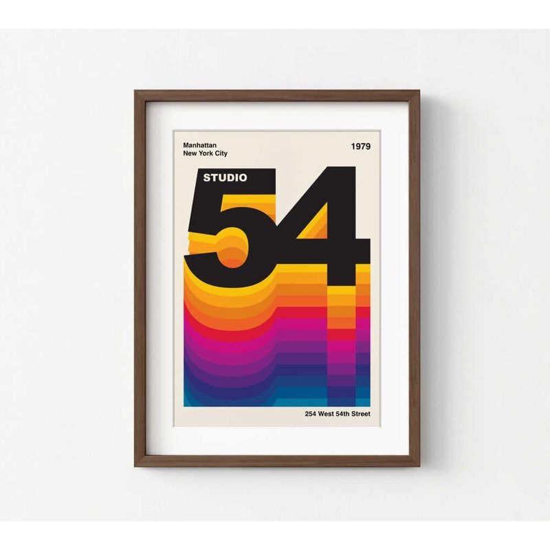 «Studio 54», affiche rétro de Manhattan, Ne s’applique pas, H 16 po x l 12 po, Impression sans cadre
