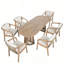 Ensemble repas d'extérieur en bois d'acacia pour 6 personnes avec corde et coussins Emeli-129674461