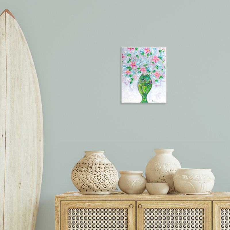 "Nautical Fish Bouquet", art mural sur bois par Estelle Grengs
