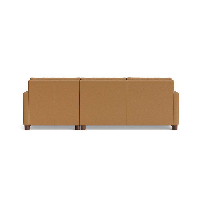 Reve Leather Sofa with Chaise (112"), Chaise On Right, Leather - Butterscotch