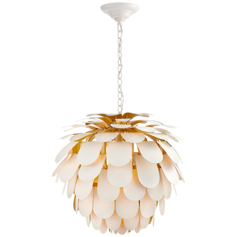 Chapman & Myers Cynara Large Chandelier, Plaster White, 27" H x 29" W x 29" D
