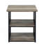 Table de chevet rustique industrielle avec tablettes ouvertes