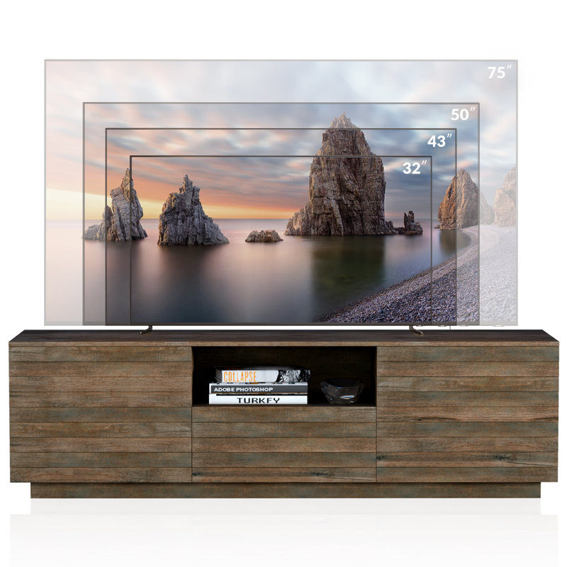 Brown 65" Farmhouse TV Stand with Storage