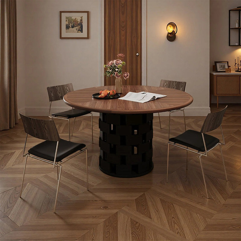 Ensembles de table à manger rétro et créative, H 29,52 po x L 53,14 po x l 53,14 po, 5 pièces: table, 4 chaises