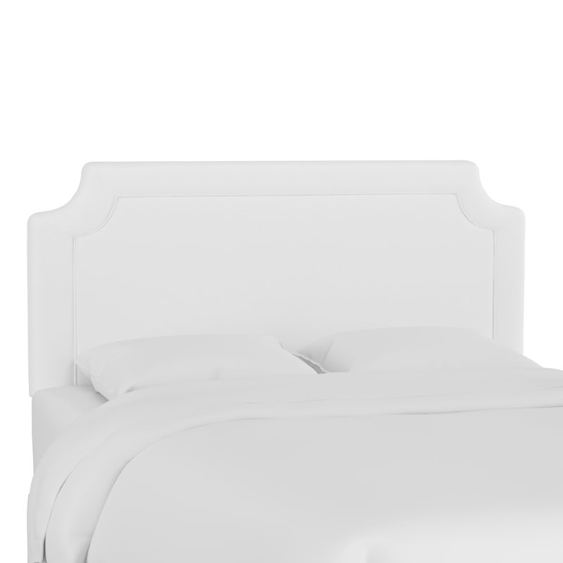 Pocola Upholstered Headboard, Queen, White Performance Twill