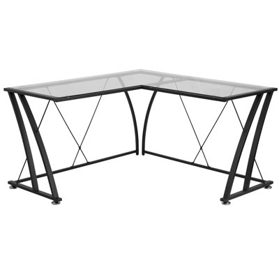 Glass L-Shape Computer Desk