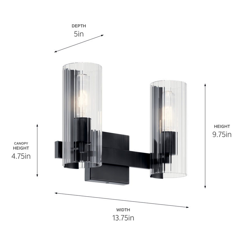 Tonju 2 - Light Dimmable Vanity Light, Black